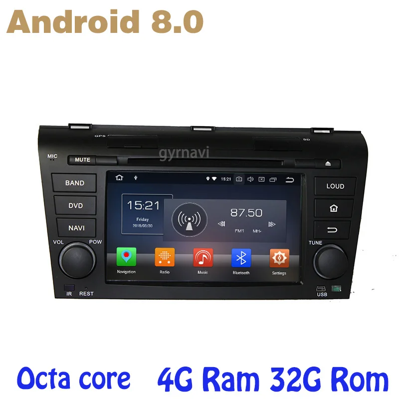 Top for mazda 3 2004-2009 Android 8.0 Octa core PX5 car dvd gps with 4G RAM 32G ROM wifi 4g usb auto Multimedia 0