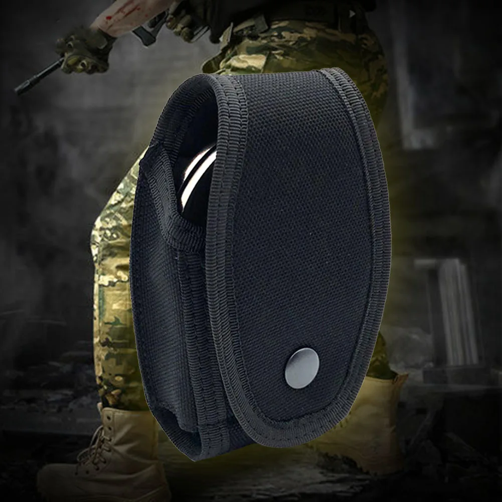 Wear Resistant Pouch Holster Lightweight Practical Waist Bag Portable Outdoor Nylon Sports Handcuff Holder Tactical Snap Button