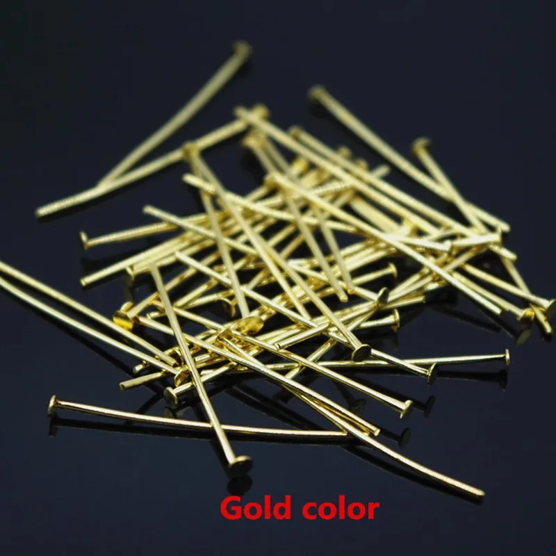 

1000pcs/lot 40mm Gold Strand Garland Making Connector Pins Components Metal Clasps For Beads DIY Finding Plates