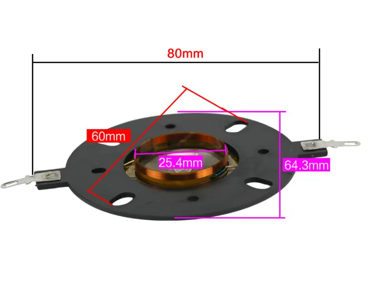 GHXAMP 25,4 мм титановая диафрагма кольцо регулятора тембра высоких частот звуковая катушка 8 Ом 25,5 ядро 6 Ом 8 Ом твитер динамик ремонт 1 пара