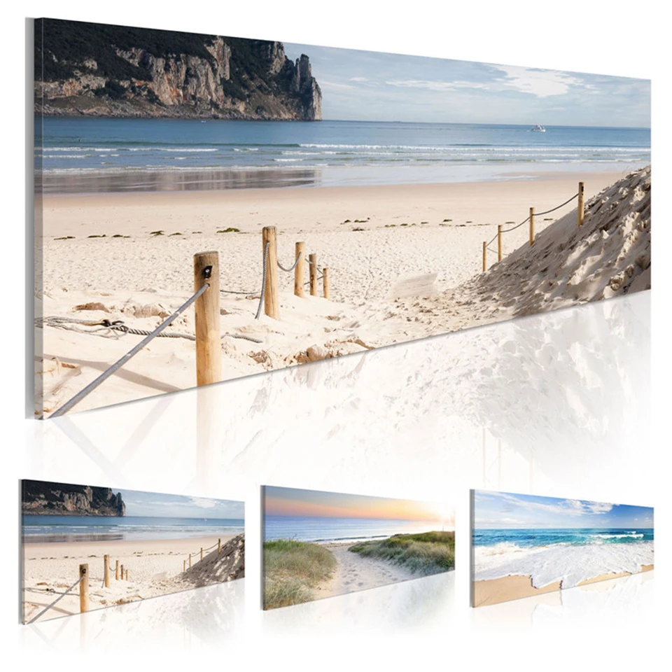 1Set Canvas Painting Pictures Home Art Decor-Wall Posters Sea-Landscape Beach UK
