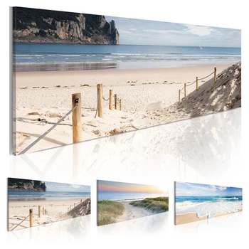 

Wall Art HD Prints Modern Poster 1 Set Beach Sand And Sea View Canvas Painting Bedside Background Home Decor Modular Picture