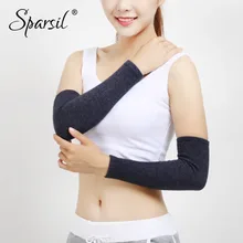 Sparsil, шерстяные вязаные гетры унисекс, эластичные теплые перчатки, Осень-зима, 40 см, толстые, на запястье, налокотники, защита, длинный рукав