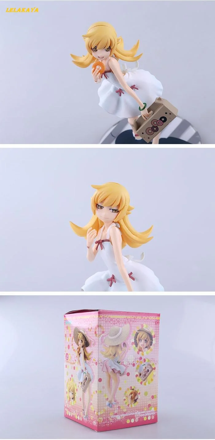 Японское аниме Oshino Shinobu Фигурки игрушек 17 см alter Sunshine Girl Kiss-Shot Wearing соломенная шляпа и платье сексуальная девушка фигура