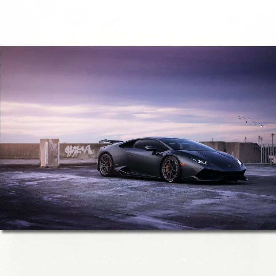 С принтом Тачки Wall Art Huracan черный автомобилей Плакаты и художественная печать на
