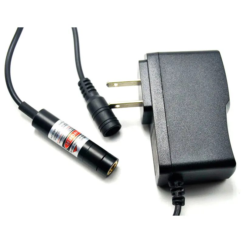 Focusable 80mw 650nm Red Laser Locator Module Line Beam Sewing / Positioning w 5V Adapter & Holder