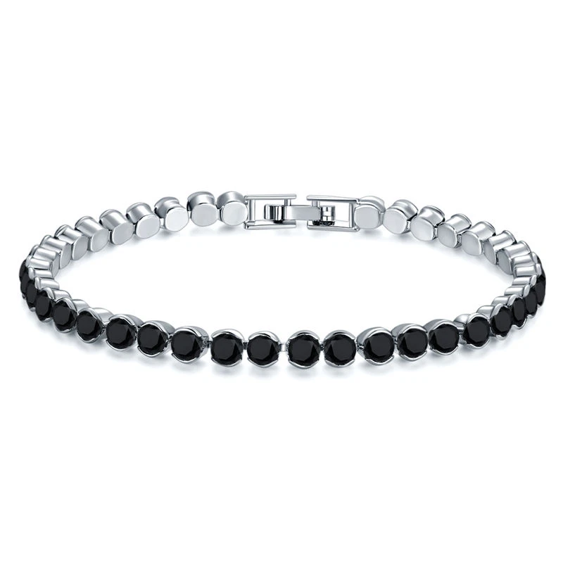 CARSINEL, новинка, женские модные браслеты серебряного цвета, роскошный круглый браслет с кубическим цирконием для женщин, свадебные ювелирные изделия, подарок BR0129 - Окраска металла: 19cm7