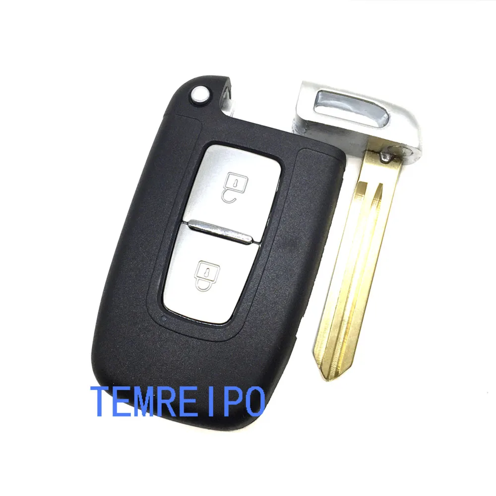 

2 Button Smart Card case shell for hyundai Remote Key Fob cover With Insert Uncut Blade