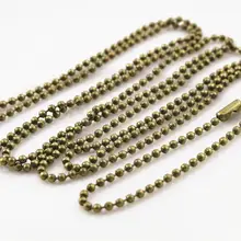 5 шт 1,5 мм бронзовые бусины, цепочка, ожерелье, соединитель из бисера 65 см(25,5 дюйма)(Z1-07