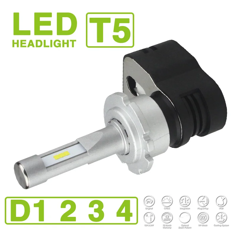 1 Set D1S D2S D3S D4S Turbine T5 LED Headlight Lamps 60W 9600LM CSP Y19 Chips
