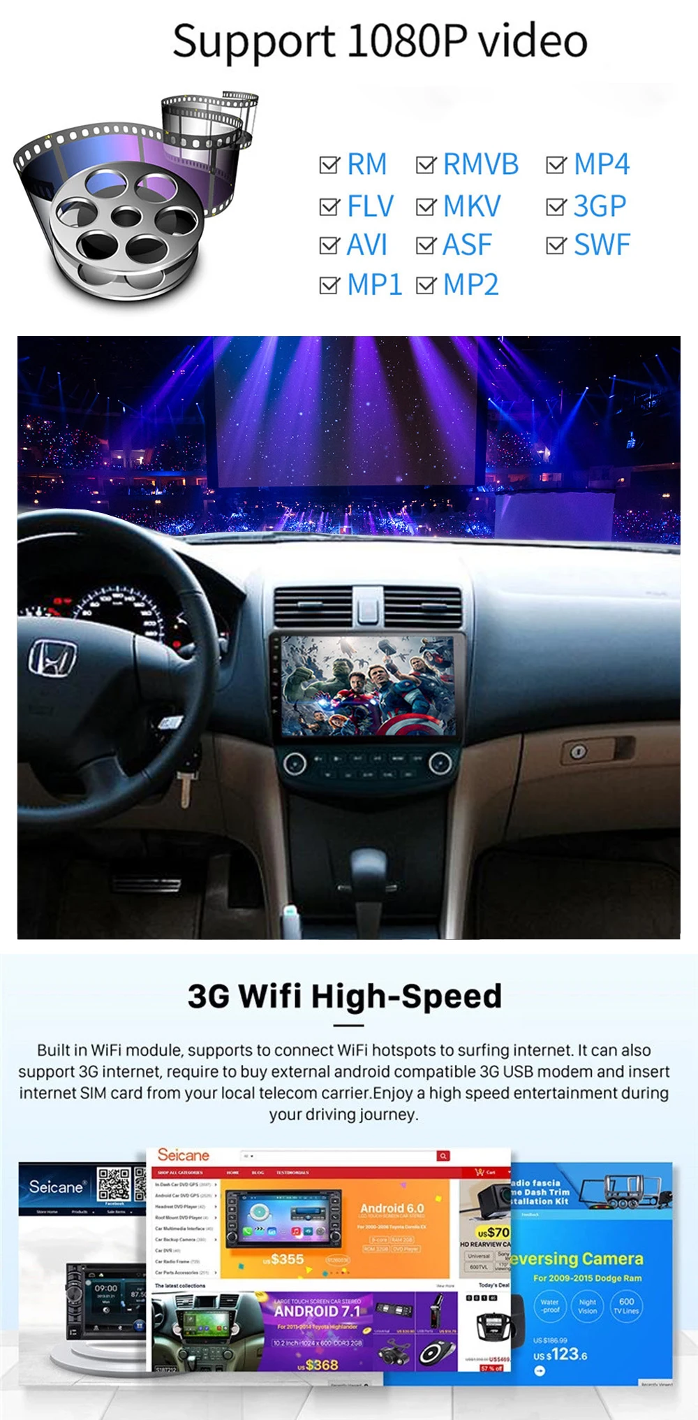 Top 10.1 inch Android 8.1 Car Radio Stereo For 2003-2007 Honda Accord7 2Din GPS WIFI BT OBD2 Car Multimedia Player 4