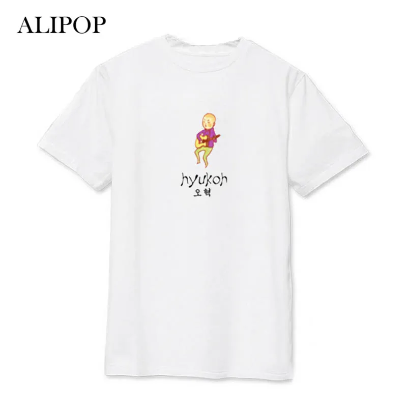 K Pop Kpop HYUKOH мультфильм альбом рубашки Женская Повседневная хлопковая одежда