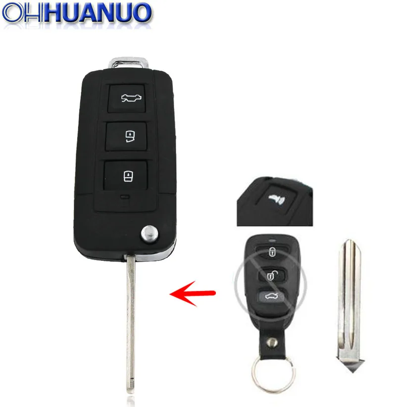 

4 Buttons Replacement Flip Shell Flip Blank Uncut Key Case for Kia Rio Optima 3 + 1 Buttons