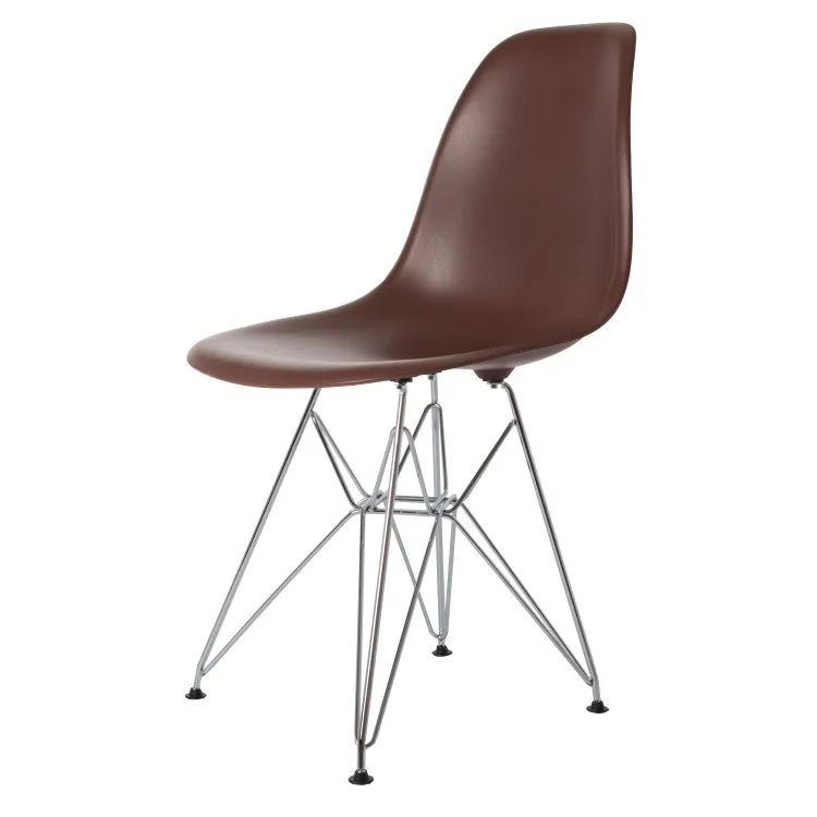 Современный дизайн классический модный pouplar пластиковый обеденный стул со спинкой со стальной металлическая ножка, мебель для столовой хороший стул для кафе 4 шт - Цвет: Coffee 3