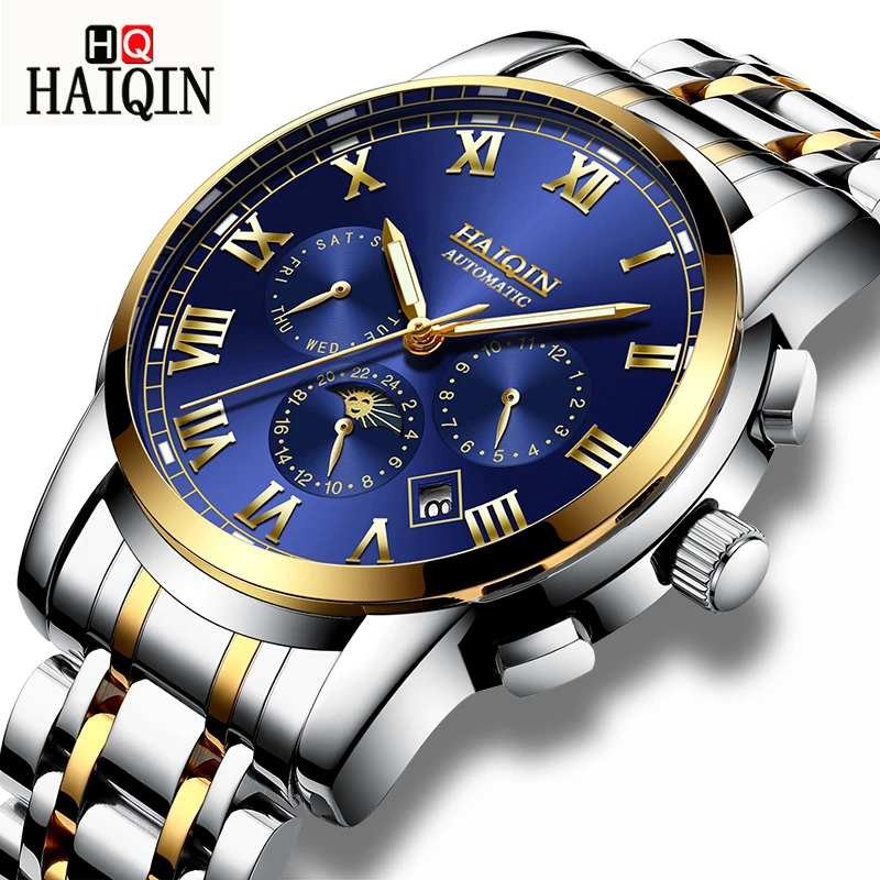 

HAIQIN Men's Watches Watch Men New Mechanical Men's Watch Luxury Gold Fashion Sports Clock Waterproof Military Relogio Masculino