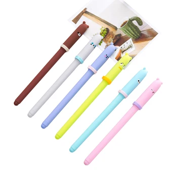 

30pcs/lot Creative Expression Gel Pen Animal Facial Expression 0.5mm Black Ink Kawaii Gifts for Kids cute school supplies