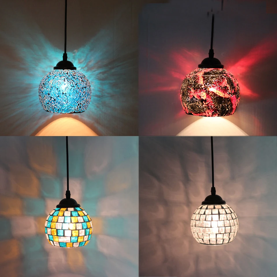 ФОТО European retro lamps Nightclubs Cafe Bar Disco Party Mosaic Glass Pendant light