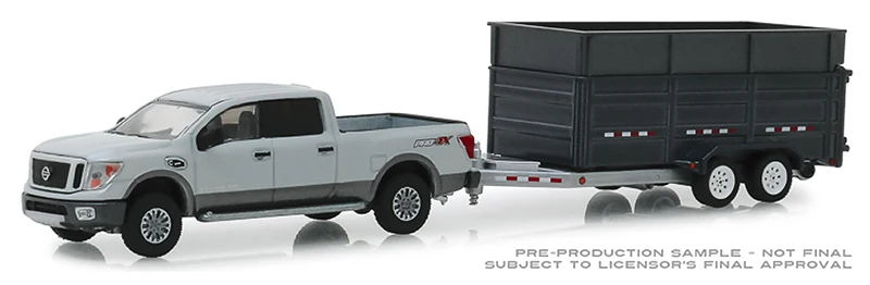 

Green Light 1:64 2018 Nissan Titan XD Pro-4X and Dump Trailer alloy toy car toys for children diecast model car Birthday gift