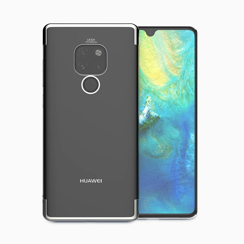 ITEUU TPU прозрачный гальванический чехол для телефона huawei mate 20 mate 20 Pro Чехол s мягкая прозрачная задняя крышка Роскошный чехол - Цвет: Серебристый