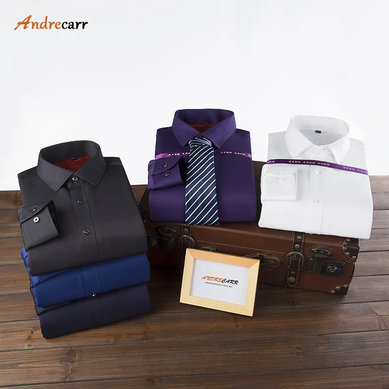 Andrecarr 2017 Мужская рубашка зимние толстые теплые рубашки para hombre Очаровательная