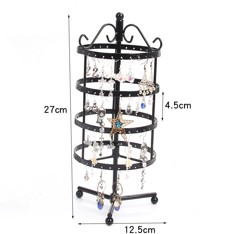 TONVIC белый/черный вращающийся металлические серьги дисплей стенд держатель стойки для 128 отверстия/96 Отверстия