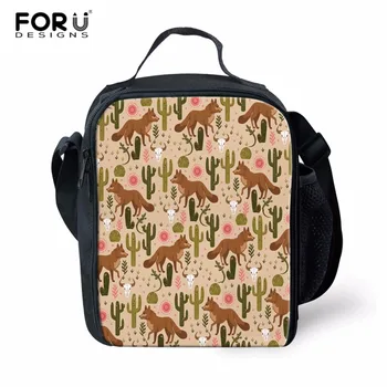 

FORUDESIGNS Insulated Lunch Bag Coyote Wolf Thermal Portable Tote Lunch Bag For Women Kids Food Picnic Organizer bag Storage Box