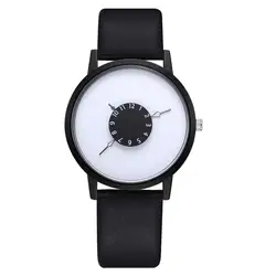 Повседневные кварцевые часы с кожаным ремешком аналоговые наручные часы Аналоговые наручные часы для мужчин и женщин мужские часы