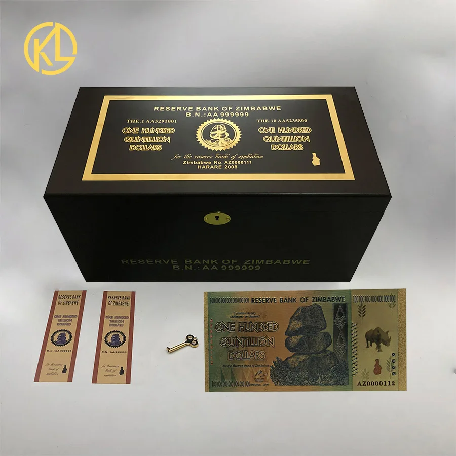 1000 шт званые сто триллионов или кинтиллион долларов золотые банкноты с золотом 999999 и водяными знаками fedex tnt или UPS - Цвет: AZ0000112 1000 Set