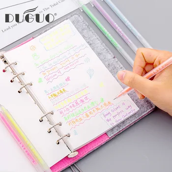 

DUGUO cute stationery small fresh candy color gel pen creative hand account special watercolor pen hook line pen kawaii supplies