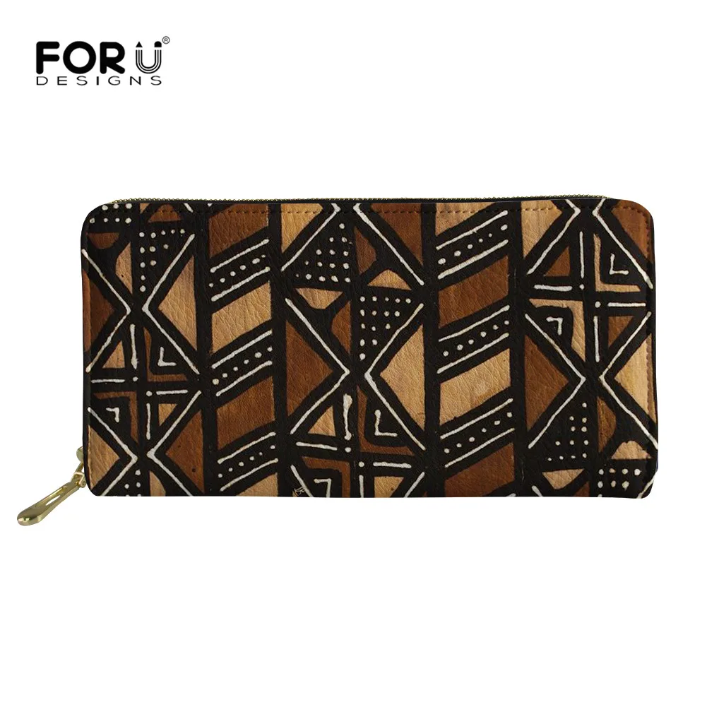 

FORUDESIGNS Wallet Fashion Women Clutch Leather Purse African Design Vintage Long Wallets Female Bag Phone Card Holder Handbags