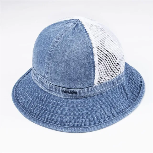 VOBOOM Cotton Denim Bucket Hat Wide Brim Fishing Hats Men Women Summer