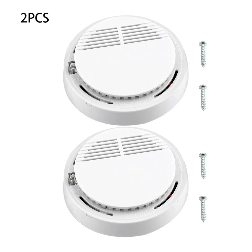 

2Pcs 85dB Fire Smoke Photoelectric Sensor Detector Monitor Home Security System for Family Guard Office building Restaurant