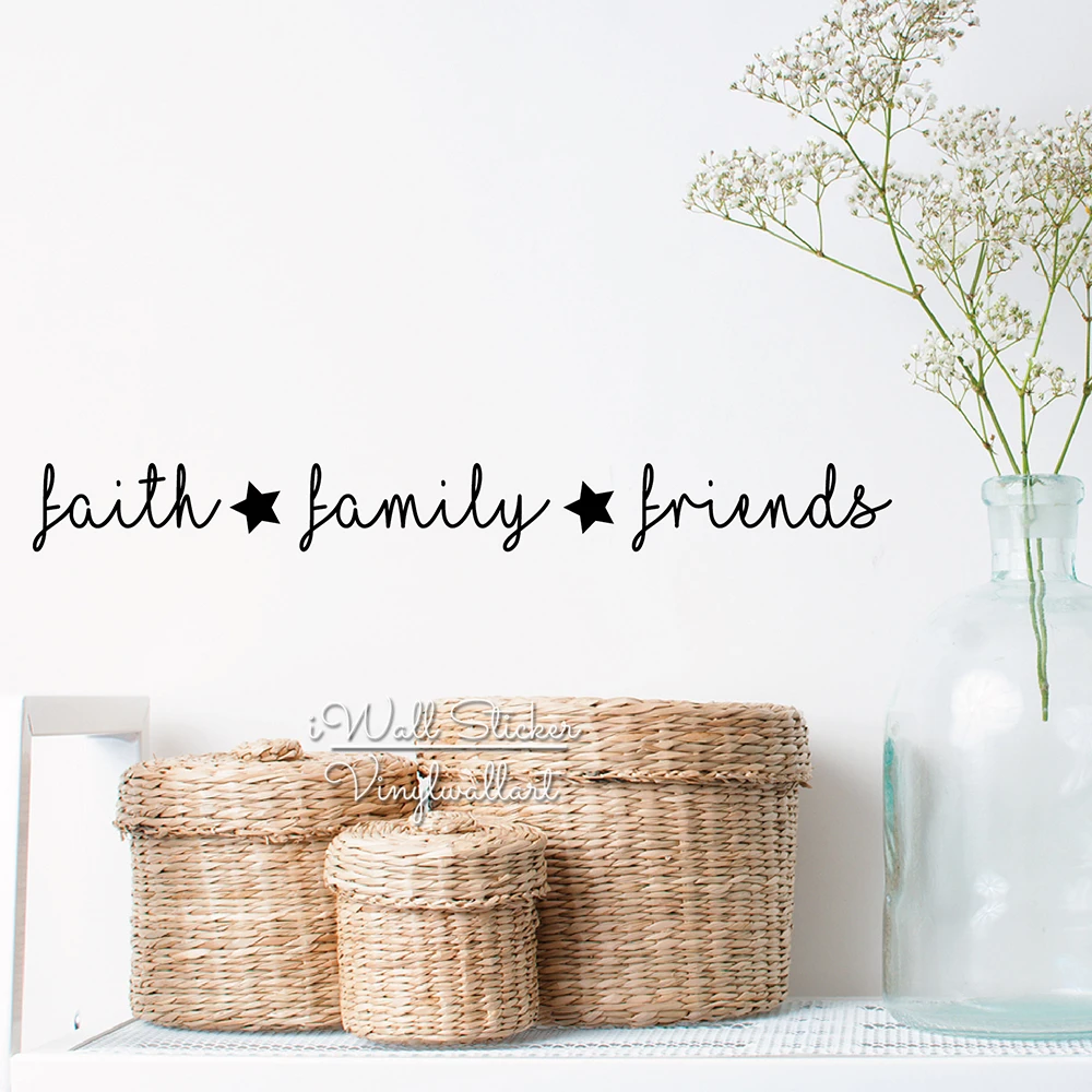 Autocollant Mural De Citation De La Famille Et Des Amis Etiquette En Vinyle Amovible Et Creatif Q28 Aliexpress