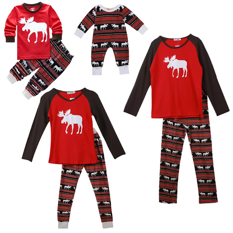 

Family Christmas Pajamas Sets Warm Adult Kids Girls Boy Mommy Sleepwear Mother Daughter Clothes Dropship Matching Family Outfits