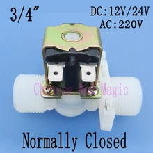 Электромагнитный клапан катушки 3/" DC 12 В 24 В или AC220V Электрический электромагнитный клапан нормально закрытый N/C воды на входе коммутатором потока 0.02-0.8mpa