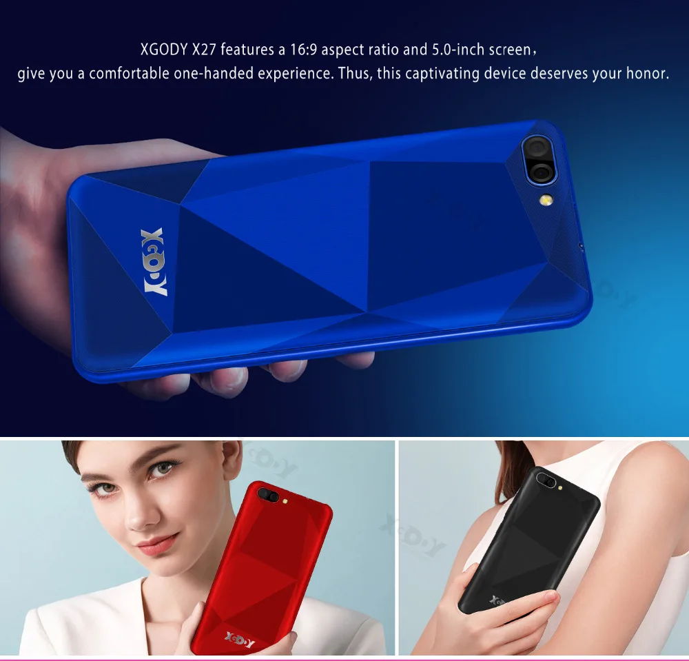 Xgody X27 смартфон 3g WCDMA Android 9,0 четырехъядерный MTK6580 5," экран 1 Гб ОЗУ 16 Гб ПЗУ две камеры мобильный телефон