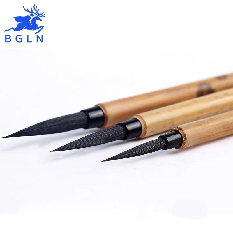 

BGLN 3Pcs Pure Purple Hair Hook Line Pen Brush Set Chinese Writing Painting Brushes Calligraphy Pen Artist Drawing Brush