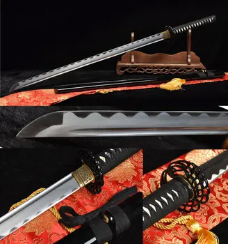 

41'1060 CARBON STEEL FULL TANG BLACK SAYA JANPANESE SMALL KARASUMA SWORD