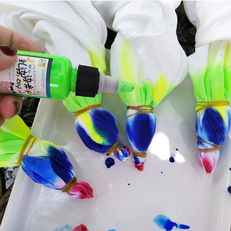 

DIY One Step Tie Dye Kit Vibrant Fabric Textile Permanent Paint Color For Clothing Craft Spare