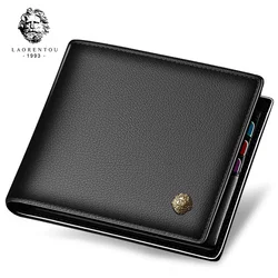 LAORENTOU Wallet Men 100% Genuine Leather Short Wallet Vintage Cow Leather Casual Man Wallets Purse Standard Card Holders LAORENTOU Wallet Men 100% Genuine Leather Short Wallet Vintage Cow Leather Casual Man Wallets Purse Standard Card Holders