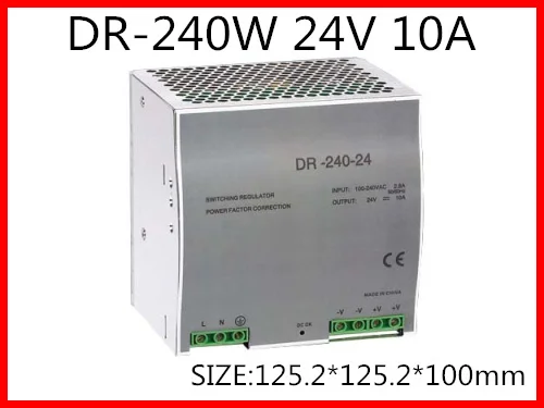 

DR-240-24 Din Rail Switching power supply 240W 24VDC 10A Output