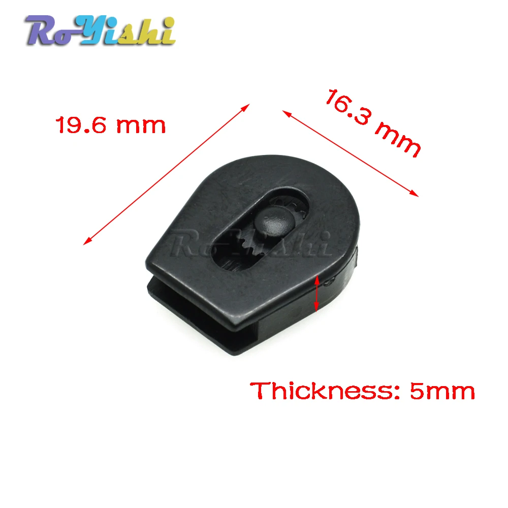 

10pcs/pack 1/8"(2.8mm) Cord Lock Ends Stopper Drawstring Sliding Plastic Wheel Pull-Strings Works Well For Shoe Cloth Bag