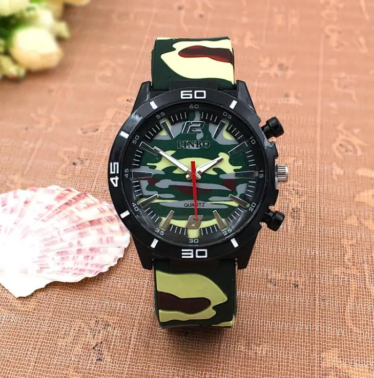 Модные спортивные мужские цифровые милитари часы Мужские Силиконовые камуфляжные Пластиковые ремешок кварцевые наручные часы браслет - Цвет: BBLS1