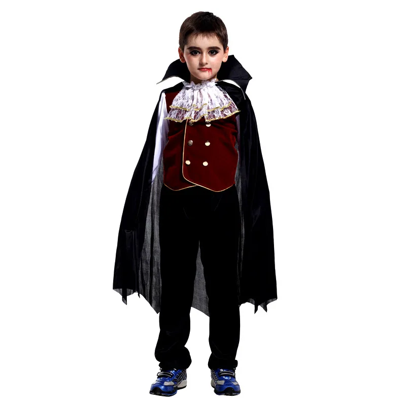 

2018 New Carnival Party Halloween Kids Children Count Dracula Gothic Vampire Costume Fantasia Prince Vampire Cosplay for Boy