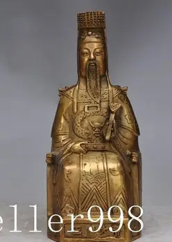 

Chinese Fengshui Brass Seat Dragon Chair Jade Emperor Emperor Statue