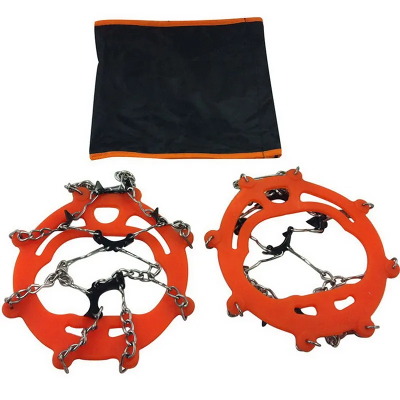 

1Pair 8Teeth Claws Ice Crampons Manganese Steel Ice Gripper Ski Snow Cleats Hiking Climbing Non-slip Shoes Chain Cover VS084 T40