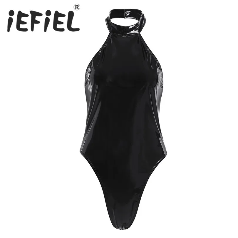 IEFiEL/новейшая модель пикантные Для женщин Одна деталь латексные Лакированная