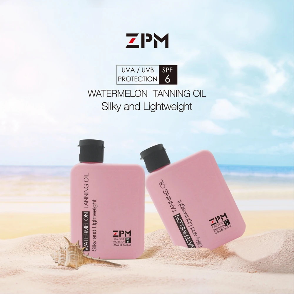 

ZPM Watermelon Moisturizing Tanning Oil, SPF 6, Broad Spectrum UVA/UVB Protection, Coconut Oil,Vintam E, Hypoallergenic, 3.4oz.