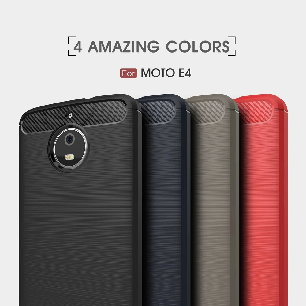Роскошный защитный чехол для Motorola Moto E4 тонкий из углеродного волокна мягкие