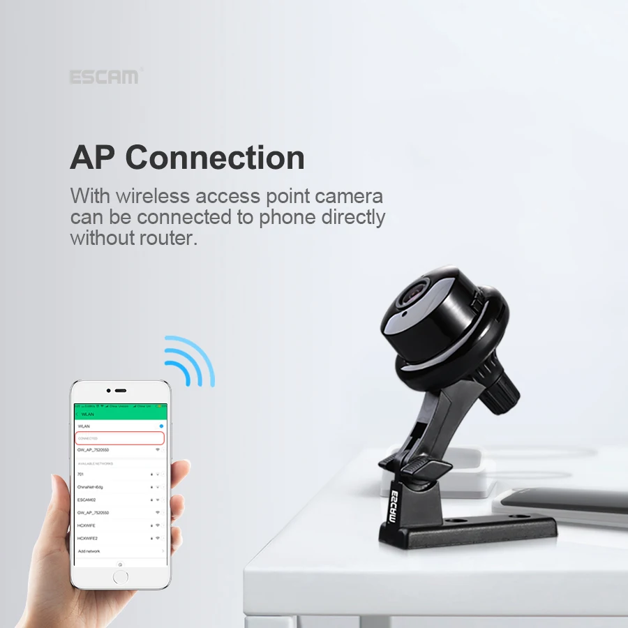 ESCAM Q6 кнопка Wi Fi мини ip камера для дома 1.0MP HD 720 P Onvif 2 4 P2P охранного видеонаблюдения